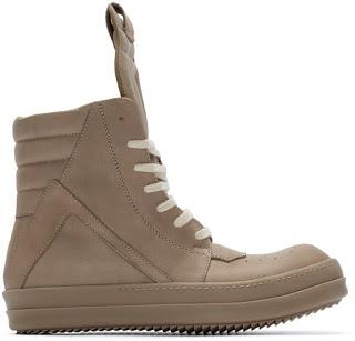 Colors For All Year Long:  Rick Owens Beige Geobasket High-Top Sneakers