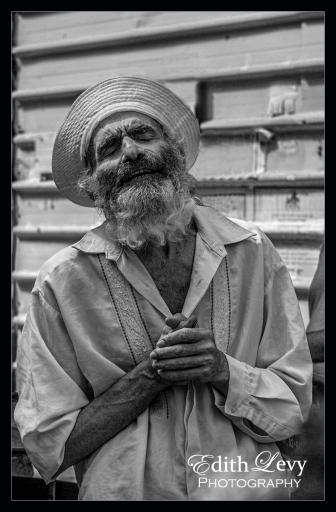 Jerusalem, Israel, street photography, black and white, monochrome, man, beard