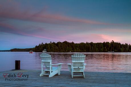 Muskoka, Lake Rosseau, Ontario, Muskoka Chairs, dock, sunset, nature