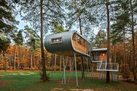Modern treehouse in Belgium.