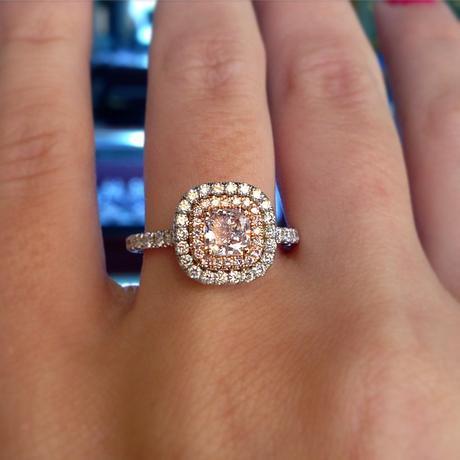 Unique pink diamond engagement ring