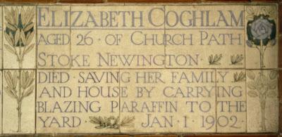 Postman's Park (38): died saving children from fire