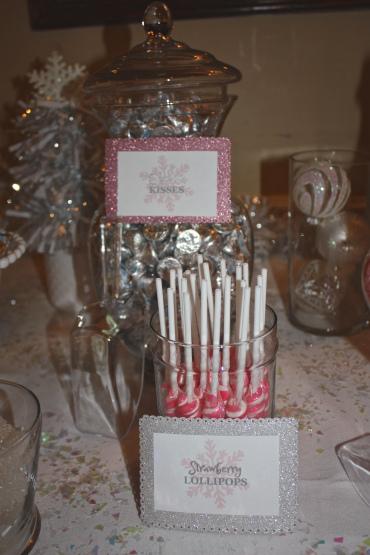 Pink Winter Wonderland Candy Buffet