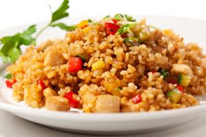 flavored rice and chicken