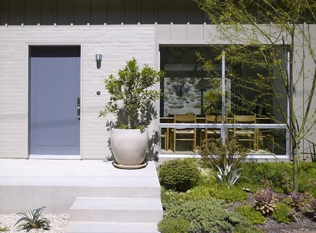 Facade and front yard with native plants of Los Angeles renovation by Montalba Architects.