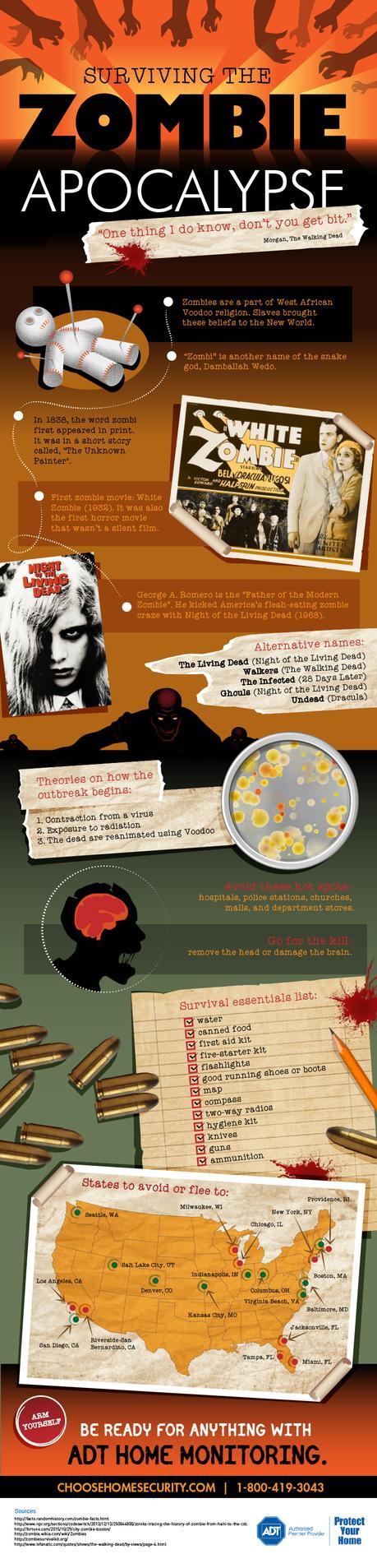 Surviving The Zombie Apocalypse Infographic