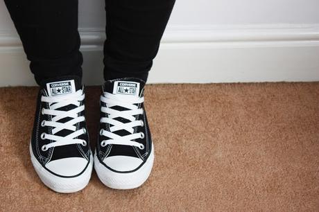 Pair of black and white classic converse