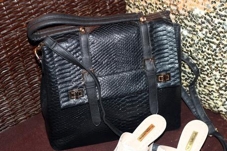 Faux Croc Satchel Bag and Slip-on Sandals by Bata - My Recent Purchases