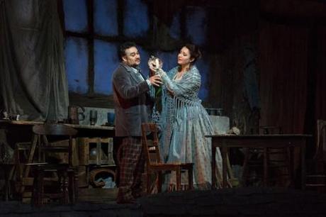 Rodolfo (Ramon Vargas) & Mimi (Barbara Frittoli) in Act I of La Boheme
