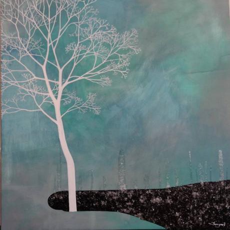 Affordable Artwork Snowy Landscape Painting With Winter Tree