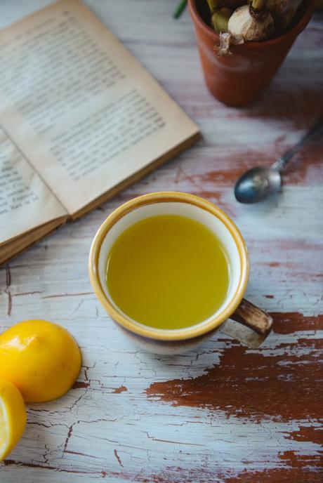 Homemade Herbal Cough Suppressant with Lemon & Turmeric // www.WithTheGrains.com