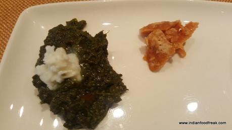 Sarson da saag, white butter and Gur