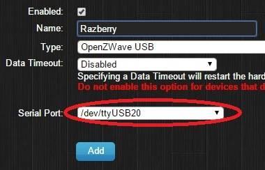 Domoticz - Add Razberry Hardware