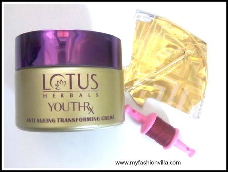 lotus herbals youthrx anti-ageing transforming crème review