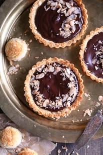 Chocolate Ganache Tarts with Coconut Macaroon Crust (GF + Paleo)