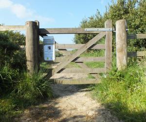 The gate onto the Grochall track