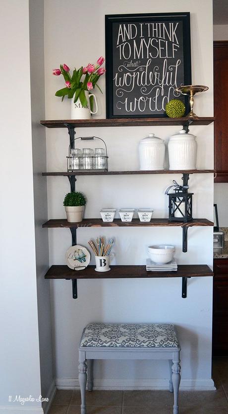 Tutorial for easy DIY open shelving | 11 Magnolia Lane: 
