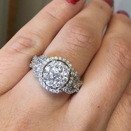 Diamond cluster engagement ring under $6000