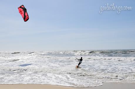 kitesurfing at Praia de Mira, Portugal