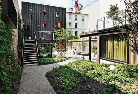 Modern Parisian adolescent home renovation by Damien Brambilla with outdoor garden and facade