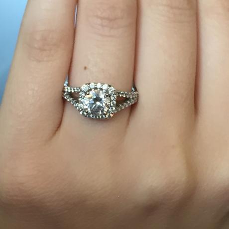 RITANI 0.55ctw Cushion Halo Diamond Engagement Ring