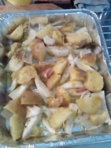 roasted potatoes and finocchio