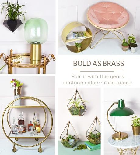 Pantone's color of the year for 2016 is rose quartz and it's perfect paired with luxurious brass accessories- MiaFleur
