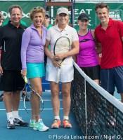 With Hoda Koyb, Martina Navratilova, Chris Evert, and Timothy Olyphant