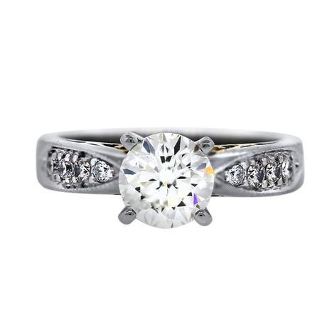 18k Two Tone 1 Carat Diamond Engagement Ring