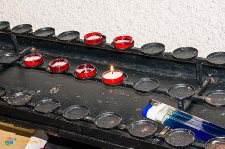 Candle lit for Uncle Jimmy's great-grandmother at her mother's old school.