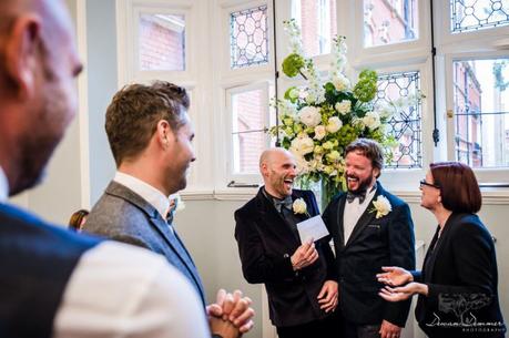 Mayfair wedding ceremony laughter
