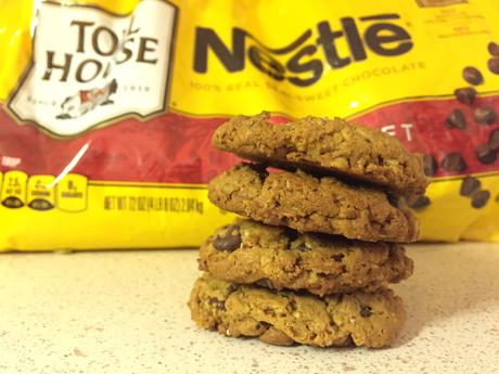 peanut butter chocolate chips cookies made with no flour or butter