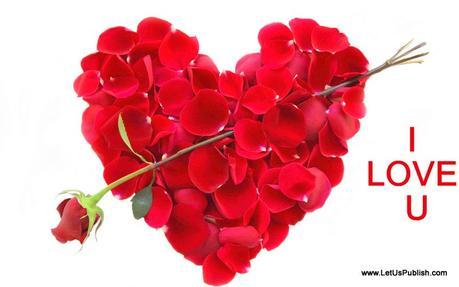 Romantic Roses Heart HD Image with I Love you