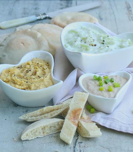 A Trio of Summer Spreads - Hummus, Tzatziki, Tuna Pâté