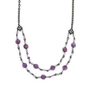 amethyst purple beaded necklace