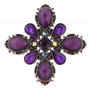 amethyst flower brooch