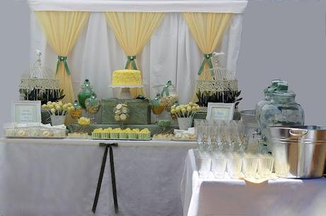 Sage green, lemon and white baby shower