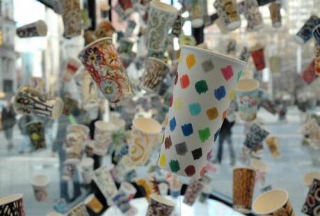 Paper coffee cups + Art = Love