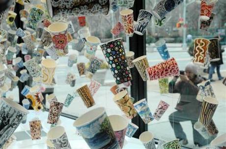 Paper coffee cups + Art = Love