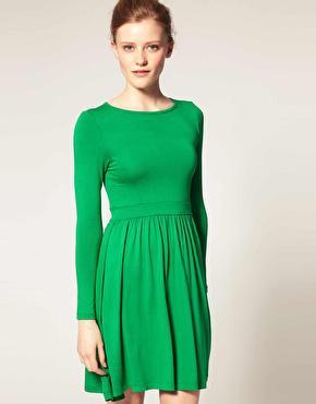 Image 1 of ASOS Skater Dress with Gathered Waist