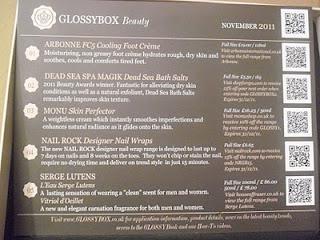 Glossy box November 2011