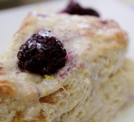 Food: Creamed Blackberry Ginger Lemon Scones.