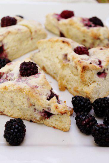 Food: Creamed Blackberry Ginger Lemon Scones.