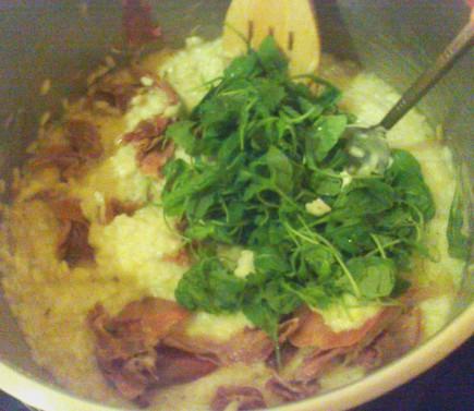 Risotto with Prosciutto, Rocket & Cream Cheese