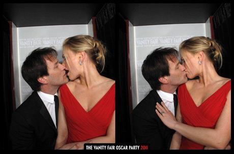 Photo: Stephen Moyer and Anna Paquin Share a Kiss at the 2011 Vanity Fair Oscar Party