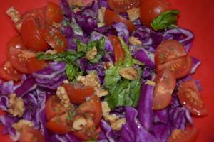 My insalata di cappuccio rosso. My salad with red cabbage