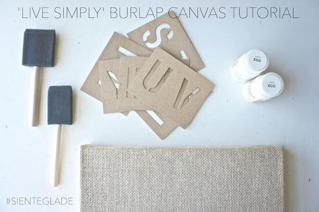 Live Simply burlap canvas diy with materials purchased from Target inspired by Glade
