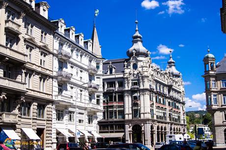 Onion domes and Swiss architecture in Zurich