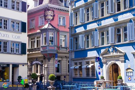 Colorful square in Zurich, Switzerland