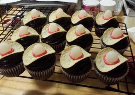 Cowboy Hat Cupcakes Made With Pringles